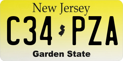 NJ license plate C34PZA