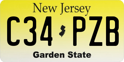 NJ license plate C34PZB