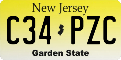 NJ license plate C34PZC