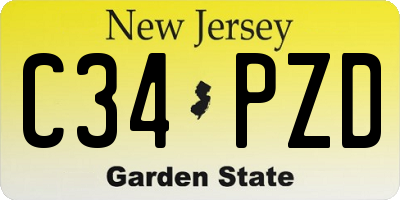NJ license plate C34PZD
