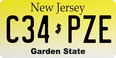 NJ license plate C34PZE