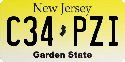 NJ license plate C34PZI
