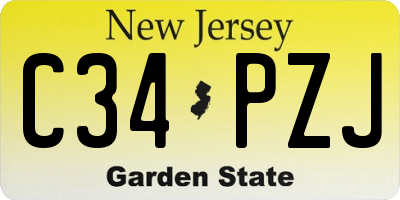 NJ license plate C34PZJ