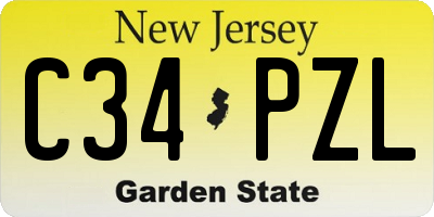 NJ license plate C34PZL
