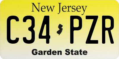 NJ license plate C34PZR