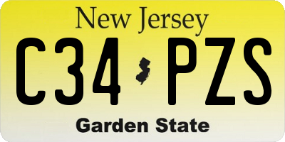 NJ license plate C34PZS