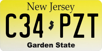 NJ license plate C34PZT