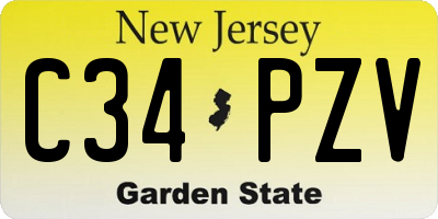 NJ license plate C34PZV