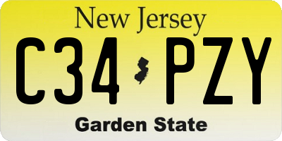 NJ license plate C34PZY
