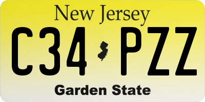 NJ license plate C34PZZ