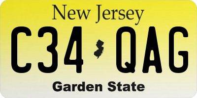 NJ license plate C34QAG