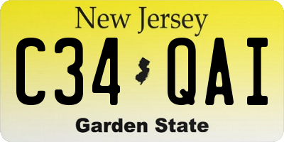 NJ license plate C34QAI