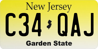 NJ license plate C34QAJ