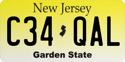 NJ license plate C34QAL