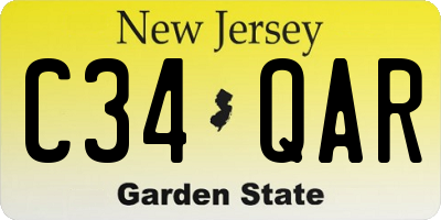 NJ license plate C34QAR