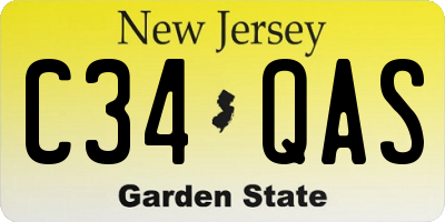 NJ license plate C34QAS