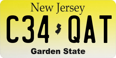 NJ license plate C34QAT
