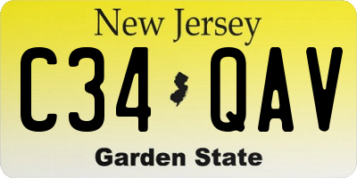 NJ license plate C34QAV