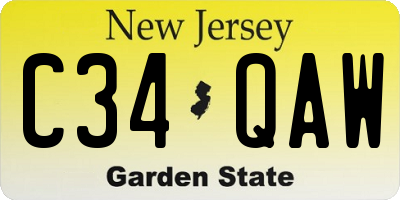 NJ license plate C34QAW