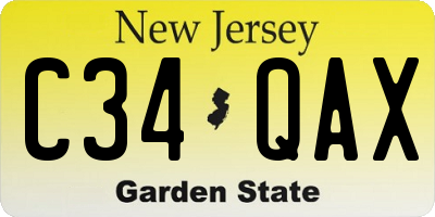 NJ license plate C34QAX