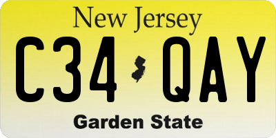 NJ license plate C34QAY