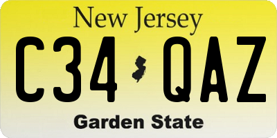 NJ license plate C34QAZ