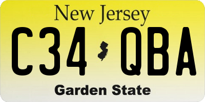 NJ license plate C34QBA