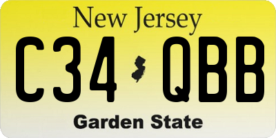 NJ license plate C34QBB