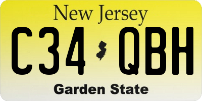 NJ license plate C34QBH