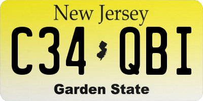 NJ license plate C34QBI