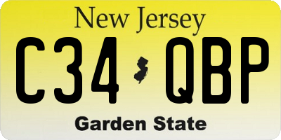 NJ license plate C34QBP