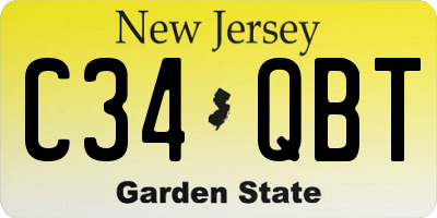 NJ license plate C34QBT