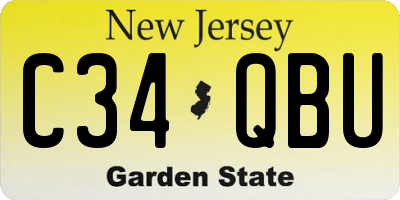 NJ license plate C34QBU