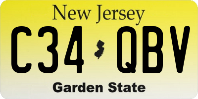 NJ license plate C34QBV
