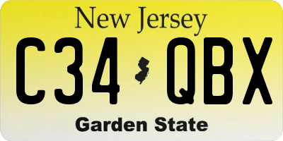 NJ license plate C34QBX