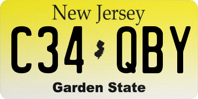 NJ license plate C34QBY