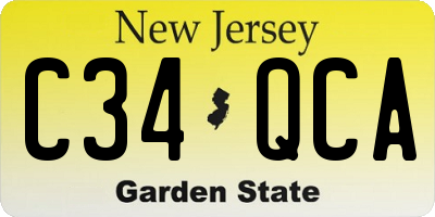 NJ license plate C34QCA