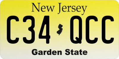 NJ license plate C34QCC