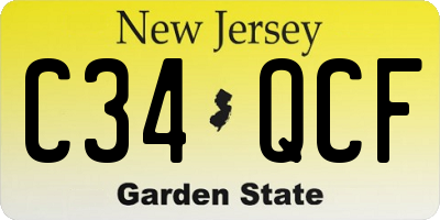 NJ license plate C34QCF