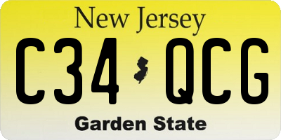 NJ license plate C34QCG