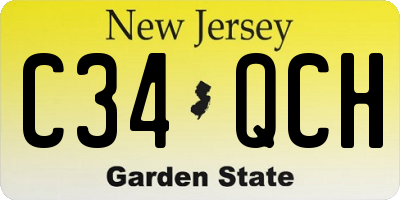 NJ license plate C34QCH