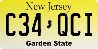NJ license plate C34QCI