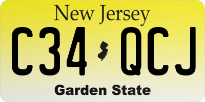 NJ license plate C34QCJ