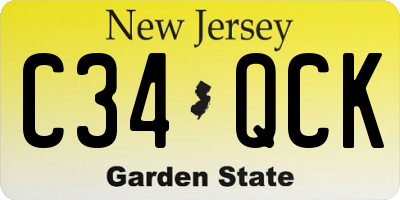 NJ license plate C34QCK