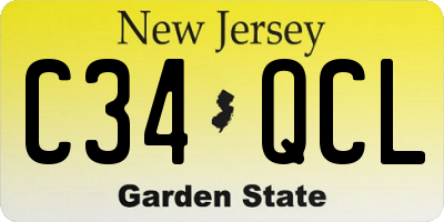 NJ license plate C34QCL
