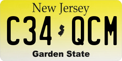 NJ license plate C34QCM