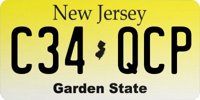 NJ license plate C34QCP