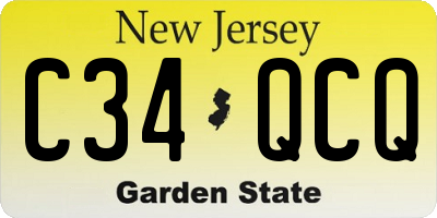 NJ license plate C34QCQ