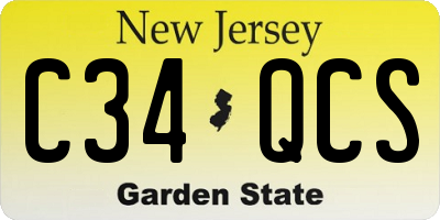 NJ license plate C34QCS