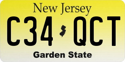 NJ license plate C34QCT